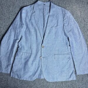 J. Crew Ludlow Baird McNutt Irish Linen Blazer Gray Mens 44L Summer Unstructured